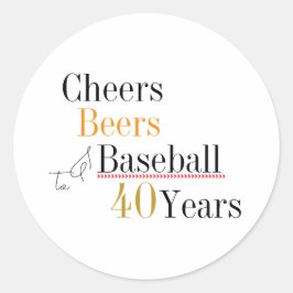 Cheers Beers and Baseball 40th Birthday Party ラウンドシール