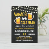 Cheers & Beers Birthday Invitation Spanish Invite 招待状 (スタンド正面)