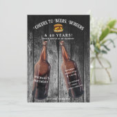 Cheers Beers Burgers 40th Beer Birthday Party 招待状 (スタンド正面)