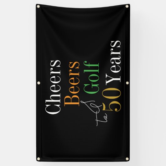 Cheers Beers Golf 50th Birthday 横断幕 (縦)