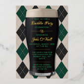 Cheers & Beers Guinness Pint Bachelor Party Real 箔招待状 (正面)