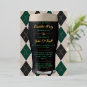 Cheers & Beers Guinness Pint Bachelor Party Real 箔招待状 (立ち正面)