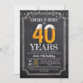 Cheers & Beers Men's 40th Birthday Invitation 招待状 (正面)