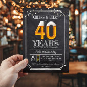 Cheers & Beers Men's 40th Birthday Invitation 招待状