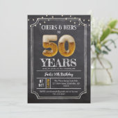 Cheers & Beers Men's 50th Birthday Invitation 招待状 (スタンド正面)