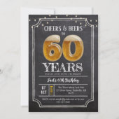 Cheers & Beers Men's 60th Birthday Invitation 招待状 (正面)