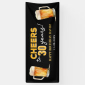 Cheers & Beers Mens Funny 30th Birthday 横断幕 (縦)