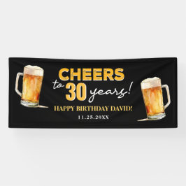 Cheers & Beers Mens Funny 30th Birthday 横断幕