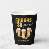 Cheers & Beers Mens Funny 30th Birthday 紙コップ (正面)