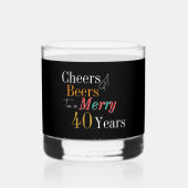 Cheers Beers Merry 40th Christmas Birthday Party ウイスキーグラス (正面)
