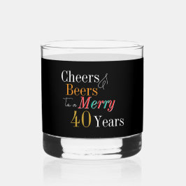 Cheers Beers Merry 40th Christmas Birthday Party ウイスキーグラス