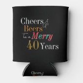 Cheers Beers Merry 40th Christmas Birthday Party 缶クーラー (正面)