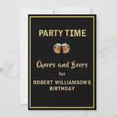 Cheers & Beers Party Time 50th (Any Year) Birthday 招待状 (裏面)