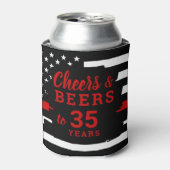 Cheers Beers Personalized Firefighter Retirement 缶クーラー (缶正面)