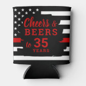 Cheers Beers Personalized Firefighter Retirement 缶クーラー (正面)
