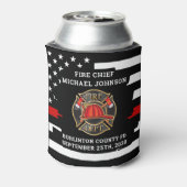 Cheers Beers Personalized Firefighter Retirement 缶クーラー (缶裏面)