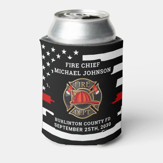 Cheers Beers Personalized Firefighter Retirement 缶クーラー (缶裏面)