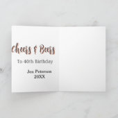 Cheers & beers to 40th birthday gray name year sin カード (内部)