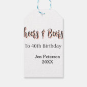 Cheers & beers to 40th birthday gray name year sin ギフトタグ (裏面)