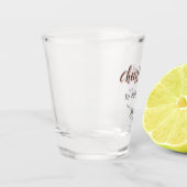 Cheers & beers to 40th birthday gray name year sin ショットグラス (左)