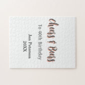 Cheers & beers to 40th birthday gray name year sin ジグソーパズル (横)