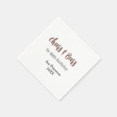 Cheers & beers to 40th birthday gray name year sin スタンダードカクテルナプキン (角)