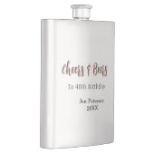 Cheers & beers to 40th birthday gray name year sin フラスク (右)