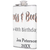 Cheers & beers to 40th birthday gray name year sin フラスク (左)
