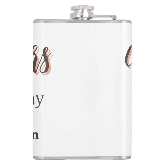 Cheers & beers to 40th birthday gray name year sin フラスク (裏面)