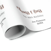 Cheers & beers to 40th birthday gray name year sin ラッピングペーパー (ロールコーナー)