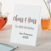 Cheers & beers to 40th birthday gray name year sin 台座サイン (インサイチュ)