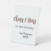Cheers & beers to 40th birthday gray name year sin 台座サイン (正面)