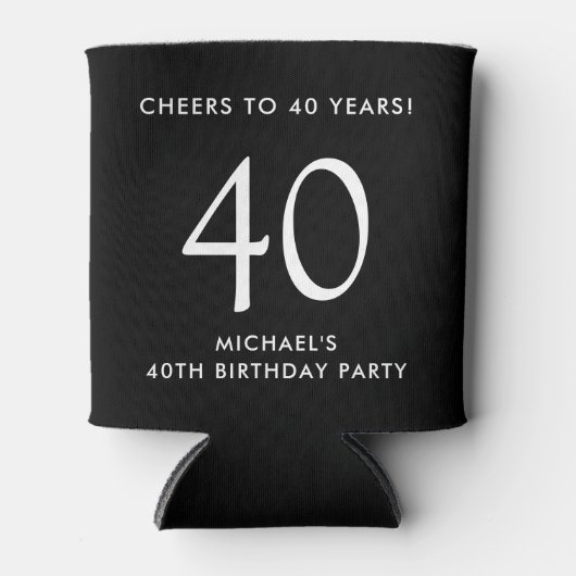 Cheers Black 40th Birthday Party 缶クーラー (正面)