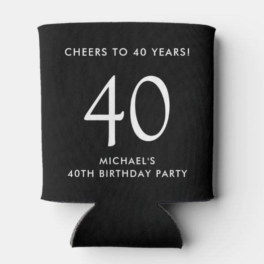 Cheers Black 40th Birthday Party 缶クーラー (裏面)