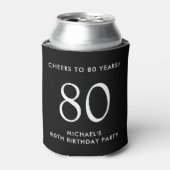 Cheers Black 80th Birthday Party 缶クーラー (缶正面)