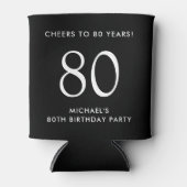Cheers Black 80th Birthday Party 缶クーラー (正面)