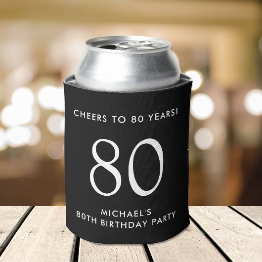 Cheers Black 80th Birthday Party 缶クーラー