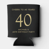 Cheers Black Gold 40th Birthday Party 缶クーラー (裏面)