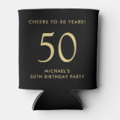 Cheers Black Gold 50th Birthday Party 缶クーラー (正面)