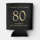 Cheers Black Gold 80th Birthday Party 缶クーラー (正面)