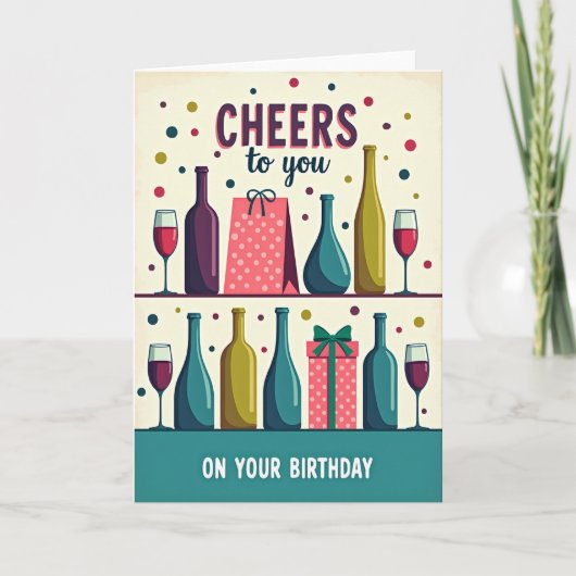 Cheers Bottles バースデーカード カード (正面)