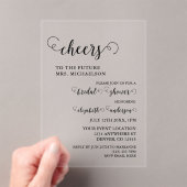 Cheers Bride To Be Bridal Shower アクリル招待状 (インサイチュ (ポータブル))