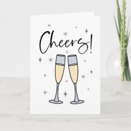 Cheers! Champagne Toast Wedding or Engagement カード