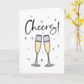 Cheers! Champagne Toast Wedding or Engagement カード (黄色い花)