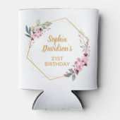 Cheers Chic Pink Sakura 21st バースデー 缶クーラー (正面)