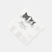 Cheers Custom Cat Drawn Cocktail Napkins Wedding 縁ありカクテルナプキン (角)