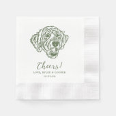 Cheers Custom Dog Drawn Cocktail Napkins Wedding 縁ありカクテルナプキン (正面)