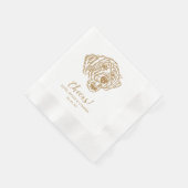 Cheers Custom Dog Drawn Cocktail Napkins Wedding 縁ありカクテルナプキン (角)