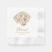 Cheers Custom Dog Drawn Cocktail Napkins Wedding 縁ありカクテルナプキン (正面)