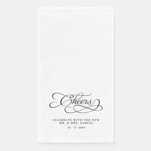 Cheers Elegant Bride & Groom Calligraphy Black (正面)